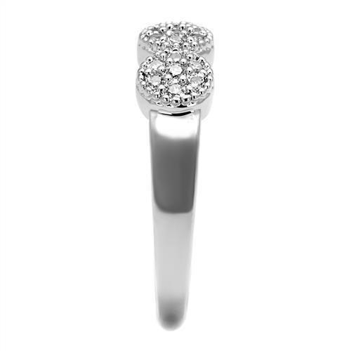 3W1220 - Rhodium Brass Ring with AAA Grade CZ in Clear