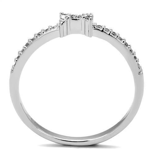 3W1228 - Rhodium Brass Ring with AAA Grade CZ in Clear