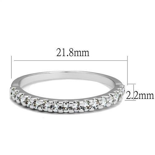 3W1232 - Rhodium Brass Ring with AAA Grade CZ in Clear