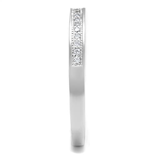 3W1234 - Rhodium Brass Ring with AAA Grade CZ in Clear