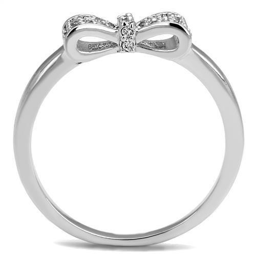 3W1235 - Rhodium Brass Ring with AAA Grade CZ in Clear