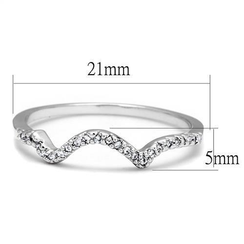 3W1239 - Rhodium Brass Ring with AAA Grade CZ in Clear