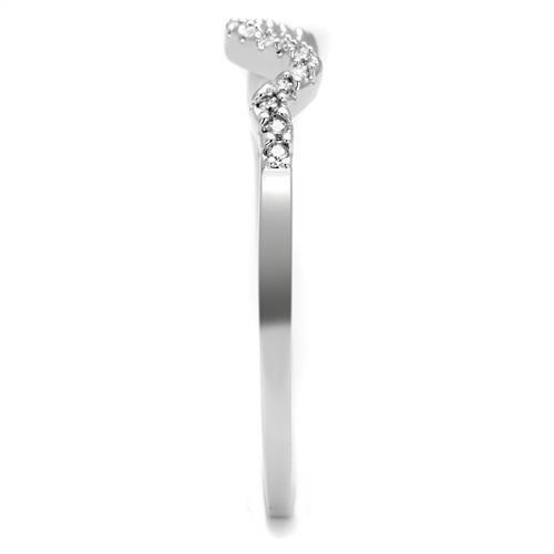 3W1239 - Rhodium Brass Ring with AAA Grade CZ in Clear