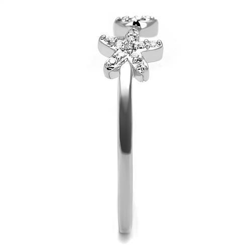 3W1240 - Rhodium Brass Ring with AAA Grade CZ in Clear