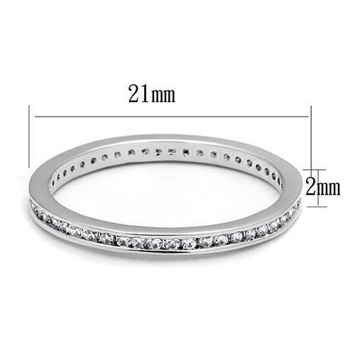 3W1241 - Rhodium Brass Ring with AAA Grade CZ in Clear