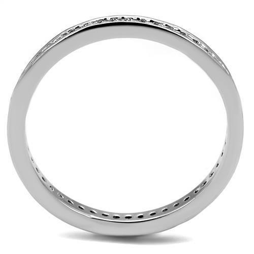 3W1241 - Rhodium Brass Ring with AAA Grade CZ in Clear