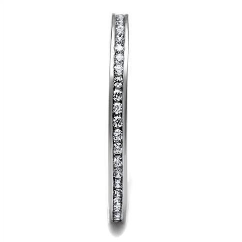 3W1241 - Rhodium Brass Ring with AAA Grade CZ in Clear