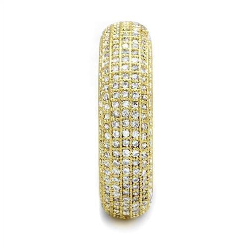 3W1272 - Gold Brass Ring with AAA Grade CZ in Clear