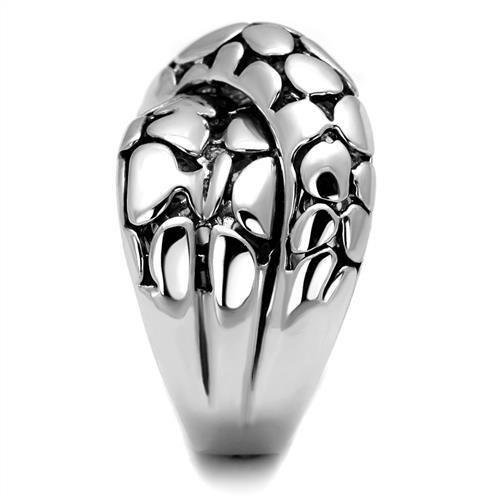 3W1308 - Rhodium Brass Ring with Epoxy in Jet