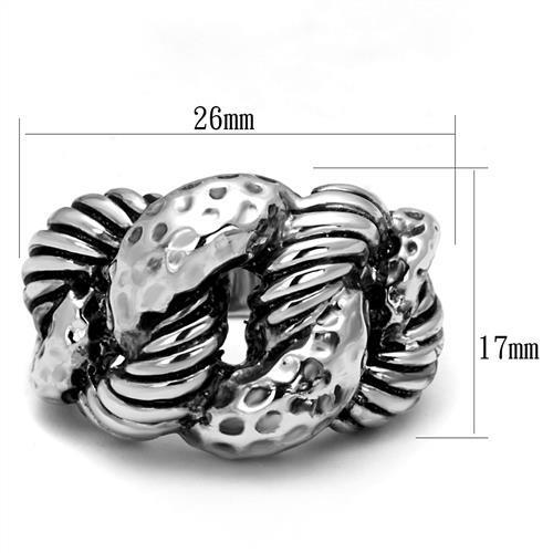 3W1310 - Rhodium Brass Ring with Epoxy in Jet