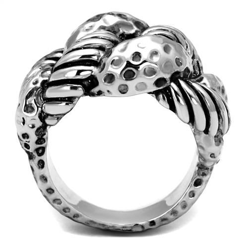 3W1310 - Rhodium Brass Ring with Epoxy in Jet