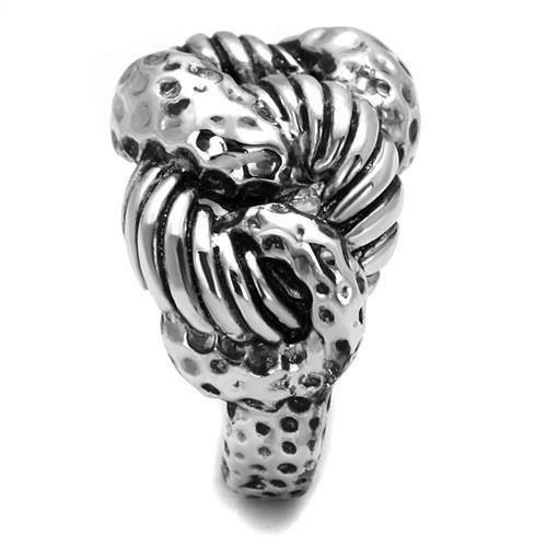 3W1310 - Rhodium Brass Ring with Epoxy in Jet