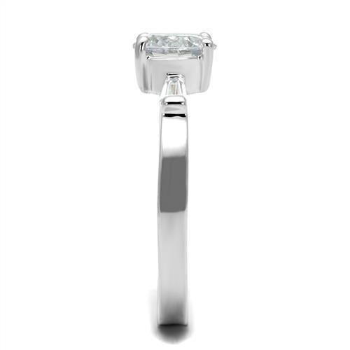 3W1339 - Rhodium Brass Ring with AAA Grade CZ in Clear