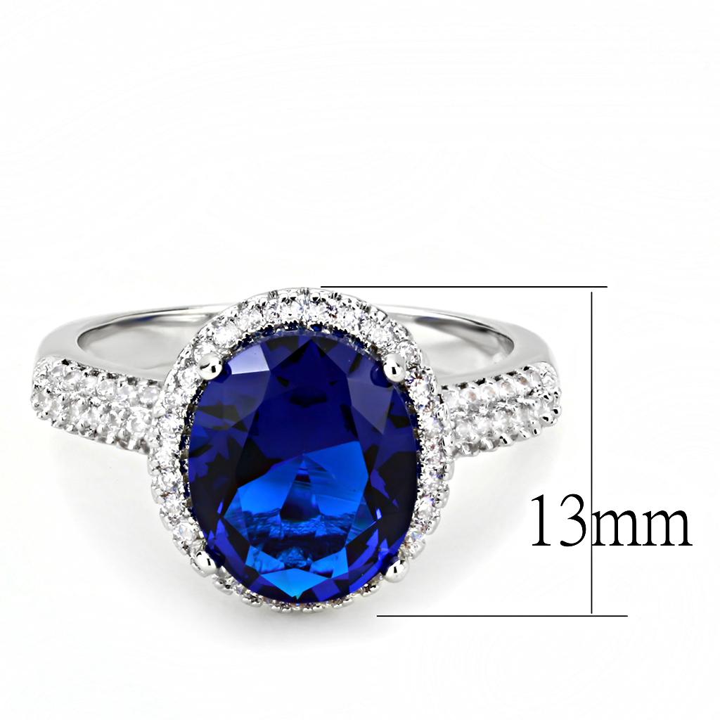 3W1516 - Rhodium Brass Ring with Synthetic in Montana