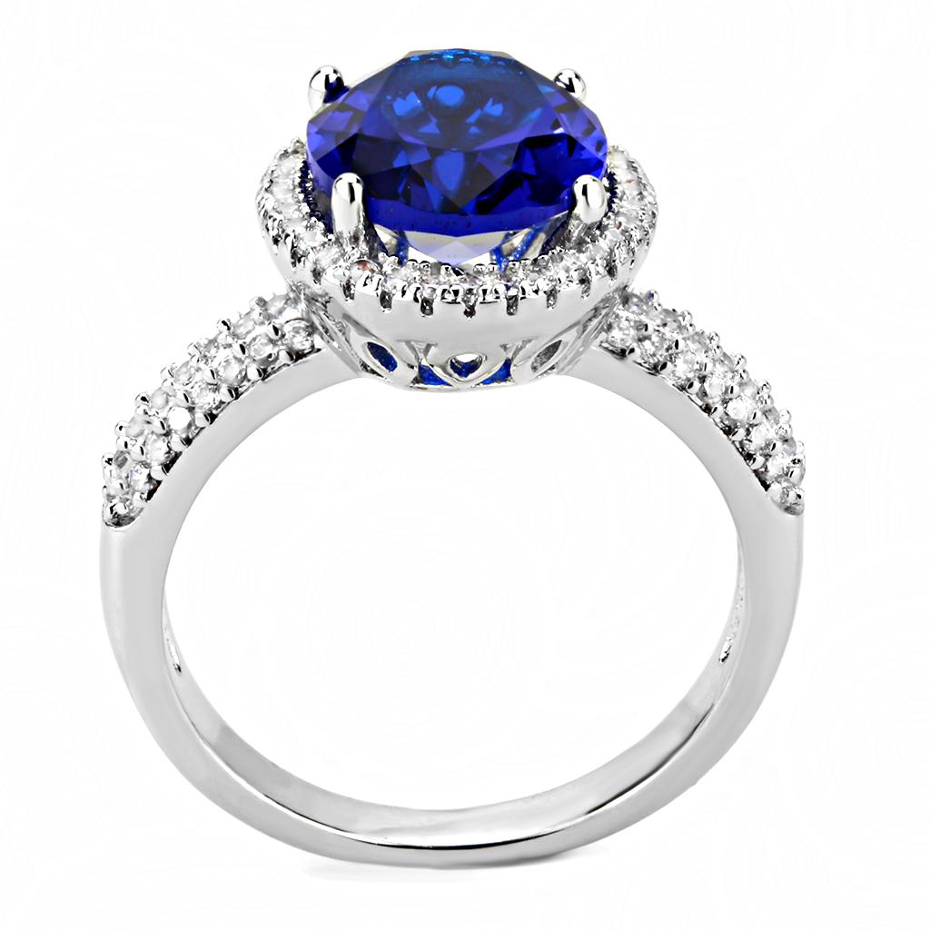 3W1516 - Rhodium Brass Ring with Synthetic in Montana