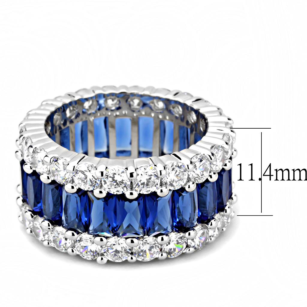 3W1527 - Rhodium Brass Ring with Synthetic in Montana
