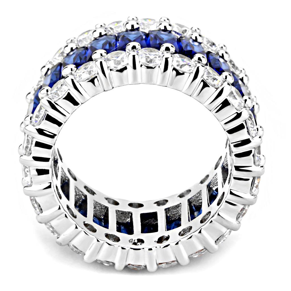 3W1527 - Rhodium Brass Ring with Synthetic in Montana