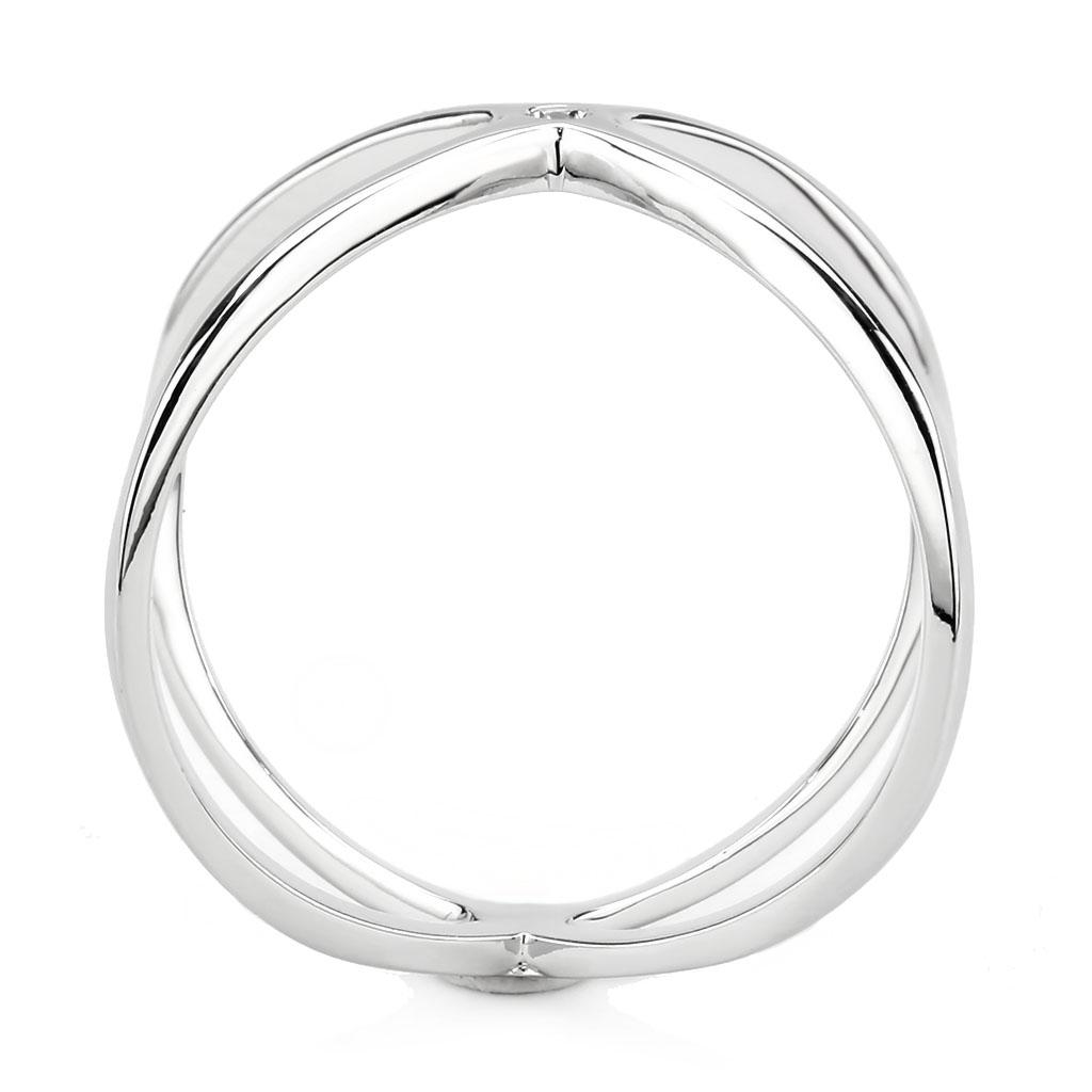 3W1584 - Rhodium Brass Ring with AAA Grade CZ in Clear