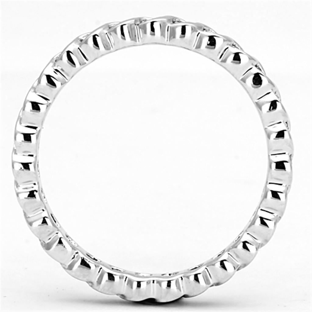 3W489 - Rhodium Brass Ring with AAA Grade CZ in Clear