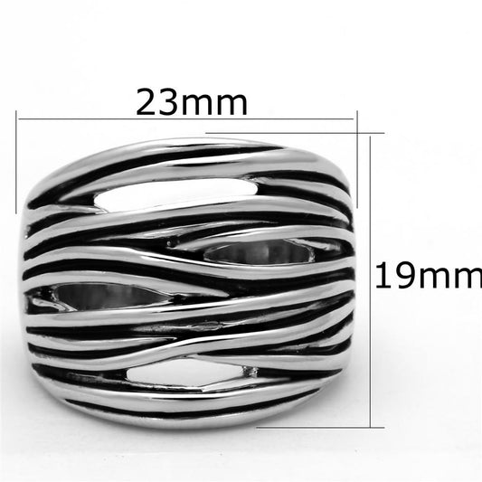 3W596 - Rhodium Brass Ring with Epoxy in Jet