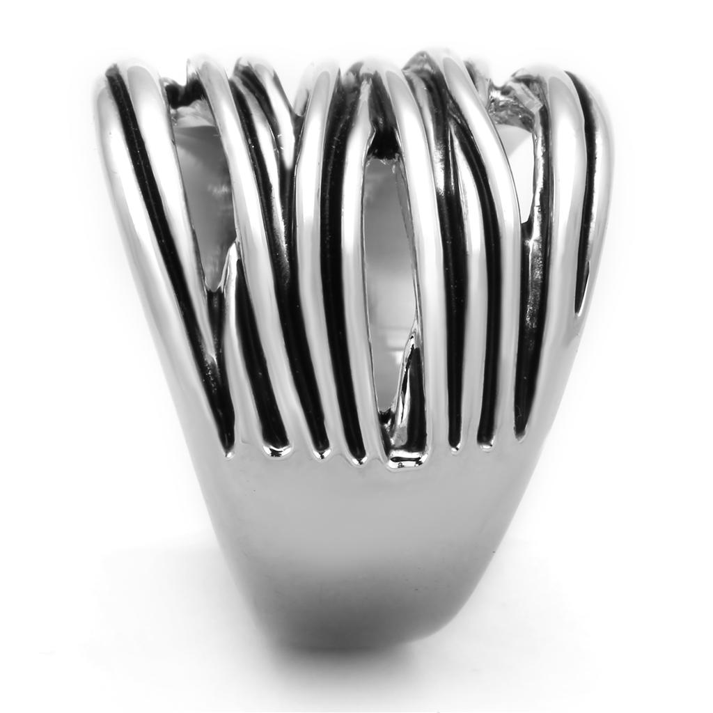 3W596 - Rhodium Brass Ring with Epoxy in Jet