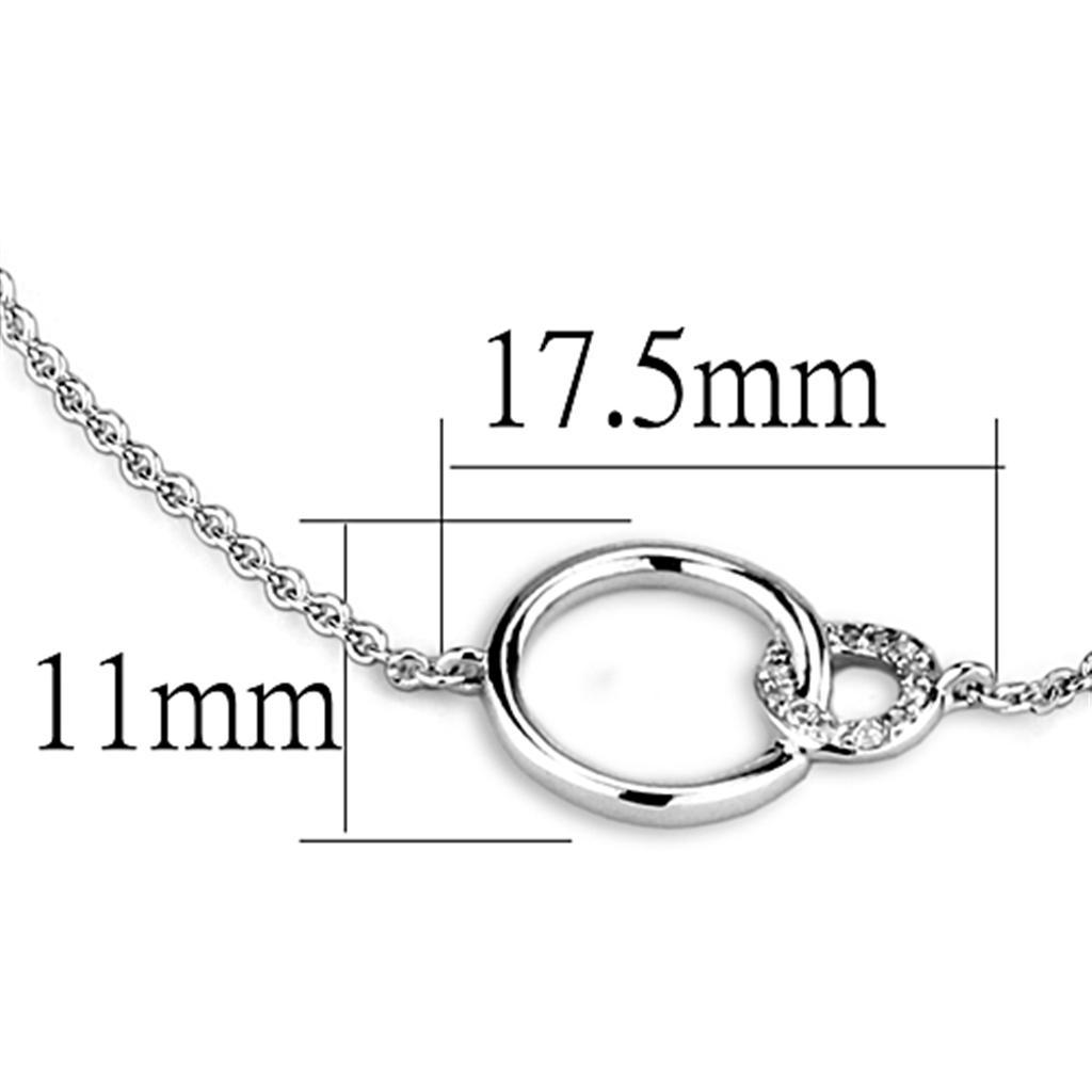 3W711 - Rhodium Brass Bracelet with AAA Grade CZ in Clear