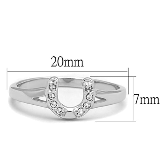 3W762 - Rhodium Brass Ring with AAA Grade CZ in Clear