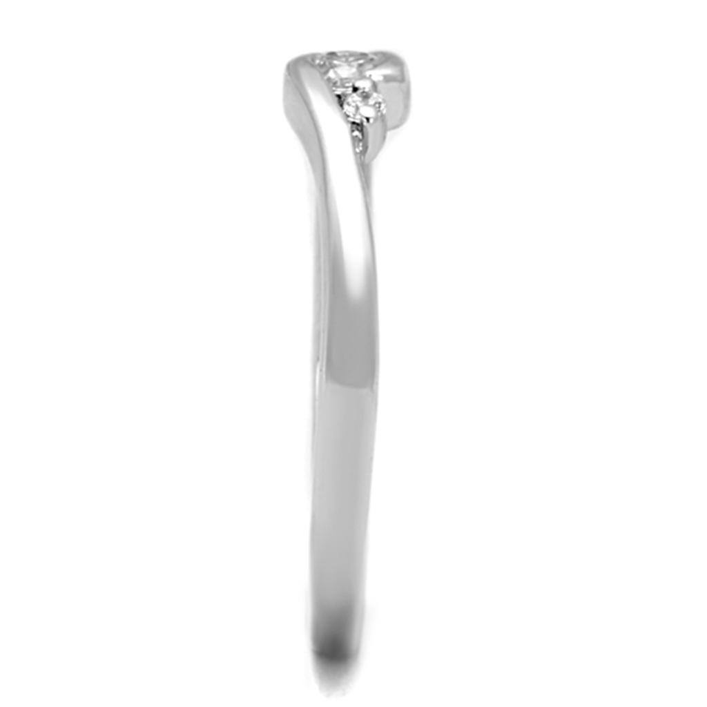 3W822 - Rhodium Brass Ring with AAA Grade CZ in Clear