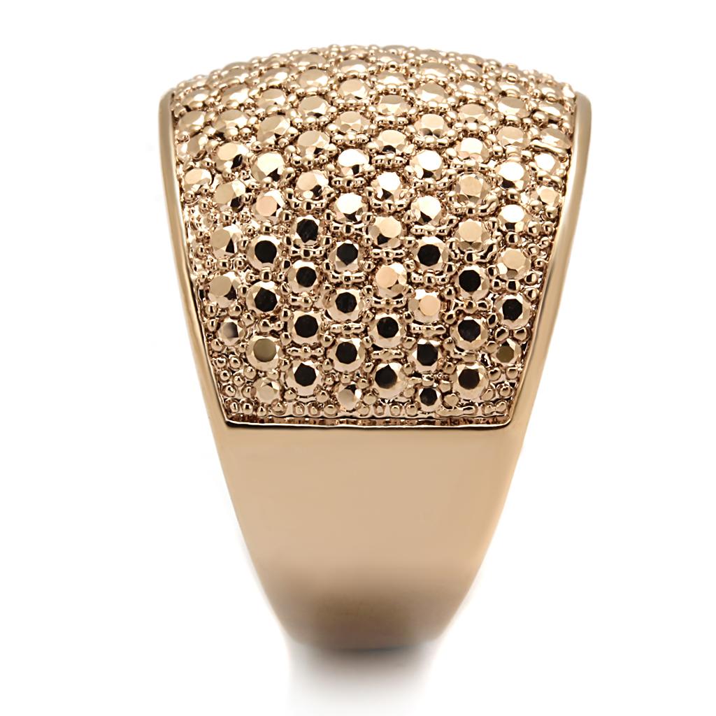 3W935 - IP Rose Gold(Ion Plating) Brass Ring with AAA Grade CZ in Metallic Light Gold