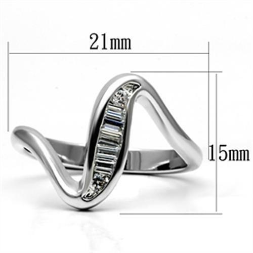 3W024 - Rhodium Brass Ring with AAA Grade CZ in Clear