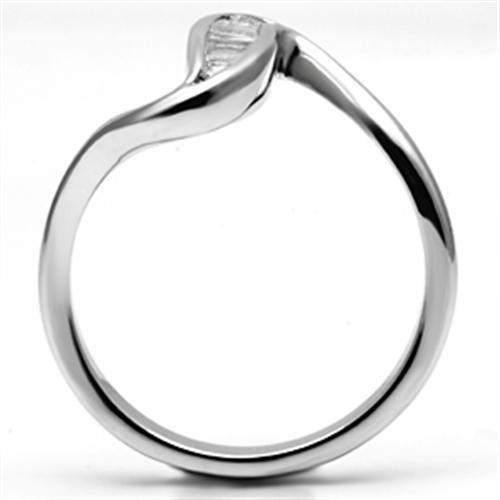 3W024 - Rhodium Brass Ring with AAA Grade CZ in Clear