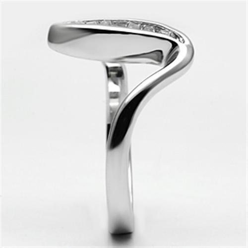 3W024 - Rhodium Brass Ring with AAA Grade CZ in Clear