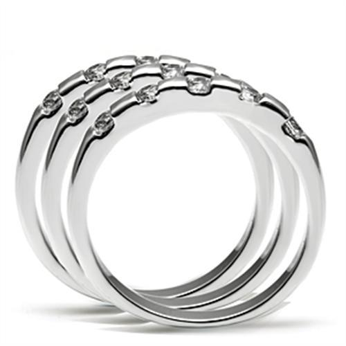 3W038 - Rhodium Brass Ring with AAA Grade CZ in Clear