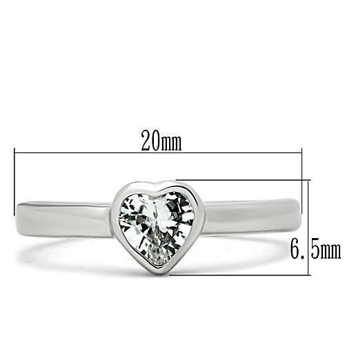 3W107 - Rhodium Brass Ring with AAA Grade CZ in Clear