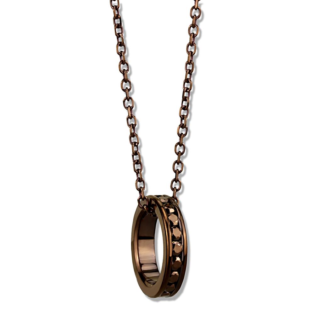 3W1143 - IP Coffee light Brass Chain Pendant with Top Grade Crystal in Light Coffee