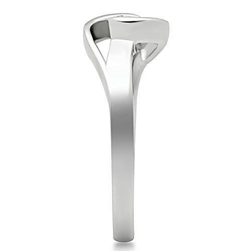 3W114 - Rhodium Brass Ring with AAA Grade CZ in Clear