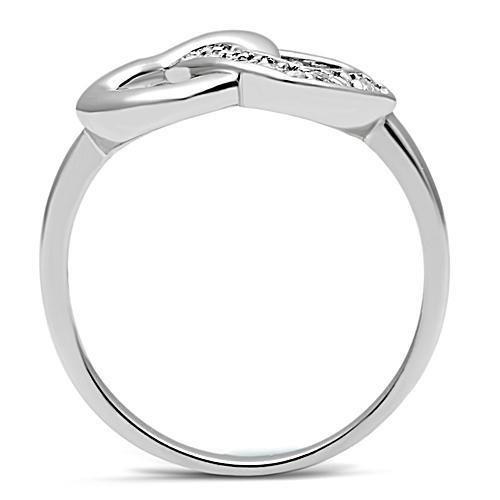 3W123 - Rhodium Brass Ring with AAA Grade CZ in Clear