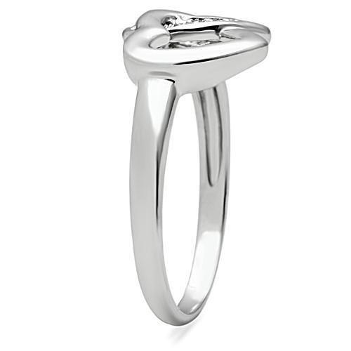 3W123 - Rhodium Brass Ring with AAA Grade CZ in Clear