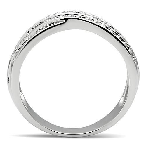 3W131 - Rhodium Brass Ring with AAA Grade CZ in Clear