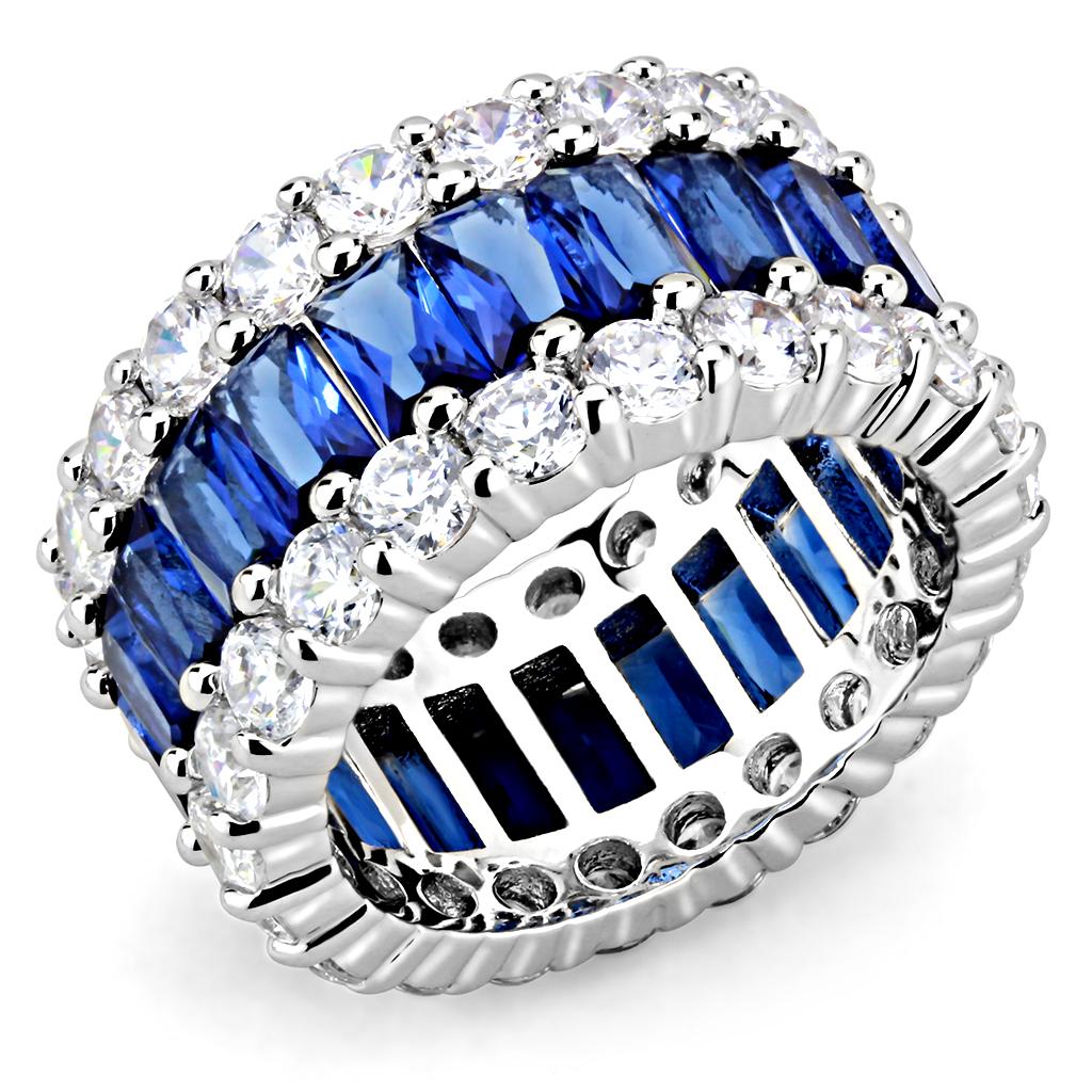 3W1527 - Rhodium Brass Ring with Synthetic in Montana