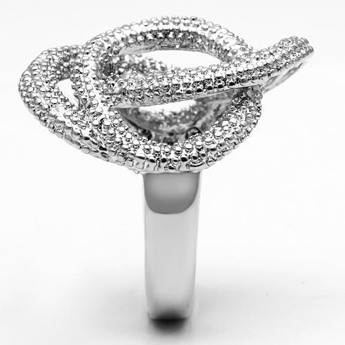 3W196 - Rhodium Brass Ring with AAA Grade CZ in Clear