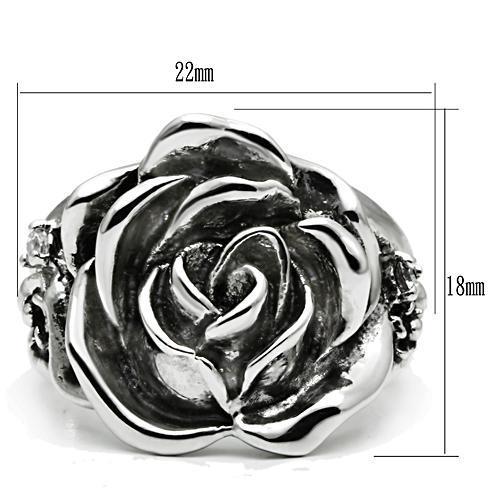 3W210 - Rhodium Brass Ring with AAA Grade CZ in Clear