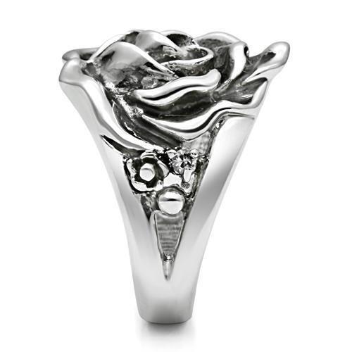 3W210 - Rhodium Brass Ring with AAA Grade CZ in Clear