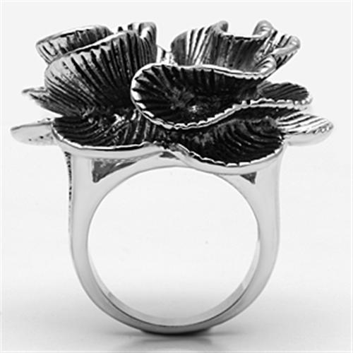3W245 - Rhodium Brass Ring with AAA Grade CZ in Clear