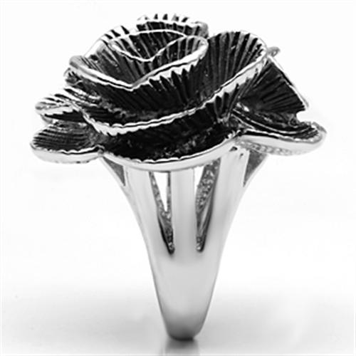 3W245 - Rhodium Brass Ring with AAA Grade CZ in Clear