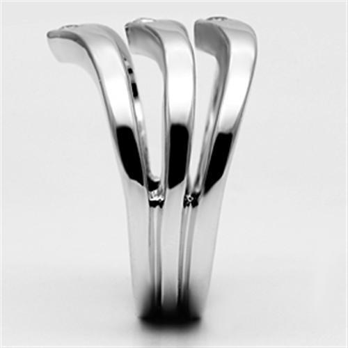 3W276 - Rhodium Brass Ring with AAA Grade CZ in Clear