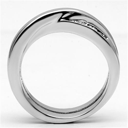 3W287 - Rhodium Brass Ring with AAA Grade CZ in Clear