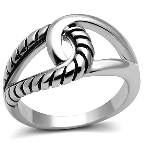 3W310 - Rhodium Brass Ring with Epoxy in Jet