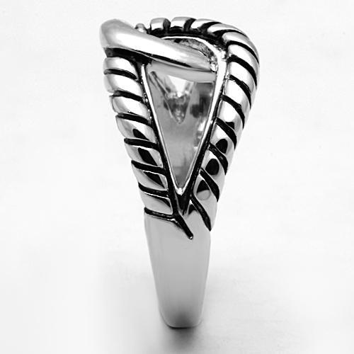 3W310 - Rhodium Brass Ring with Epoxy in Jet