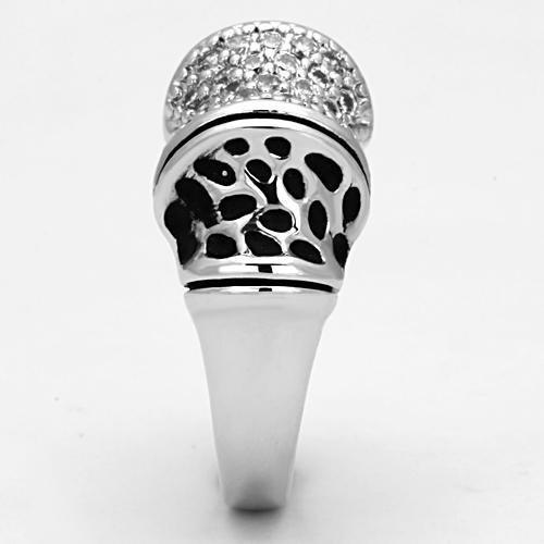 3W324 - Rhodium Brass Ring with AAA Grade CZ in Clear